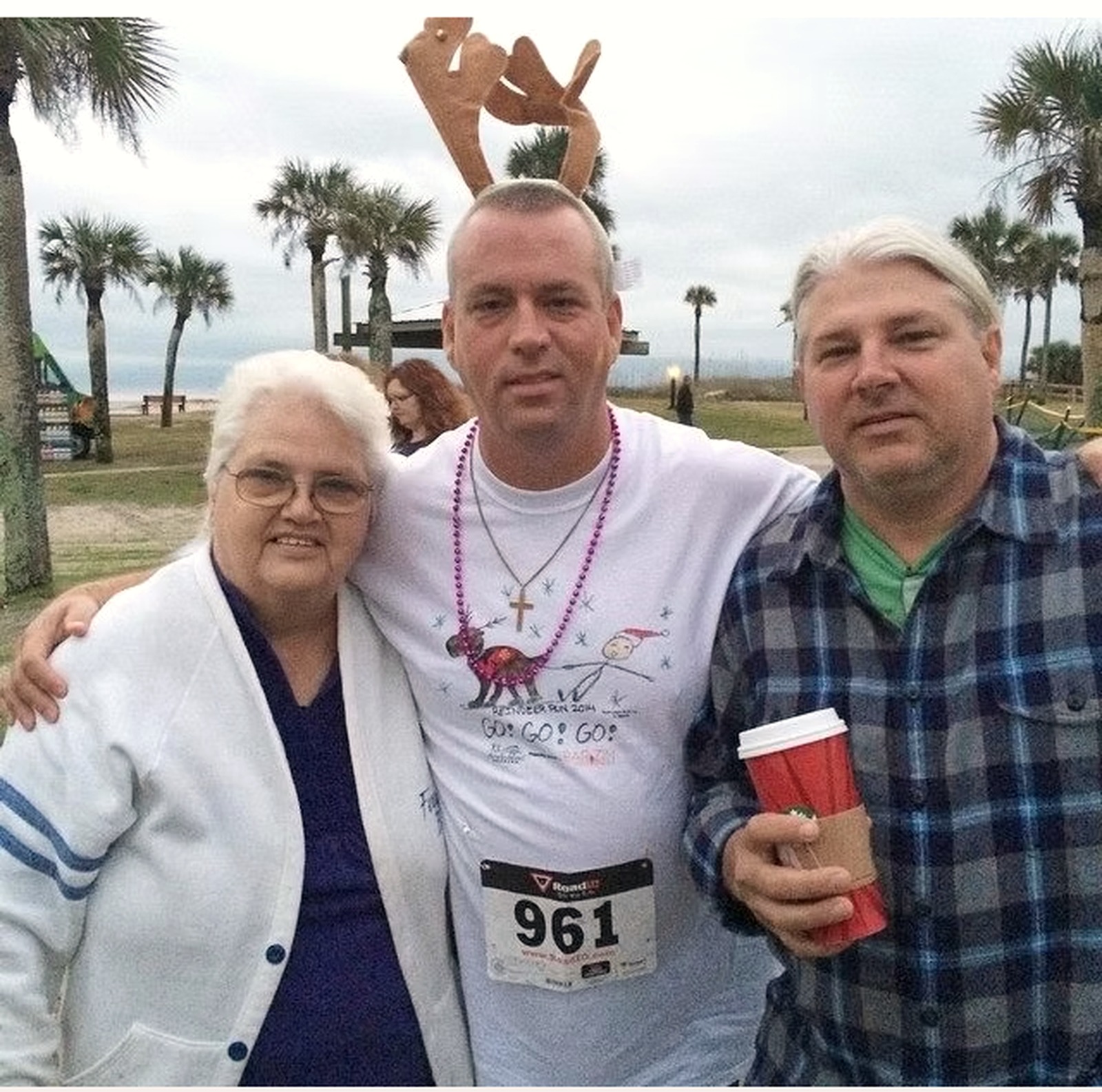 Mary Frances Vest with her son Christopher Vest and family at a community charity run.